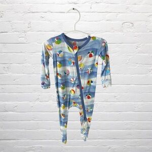 Macaron + Me // Bamboo Beach Balls Unisex Footie Zippy with Foldover Mittens